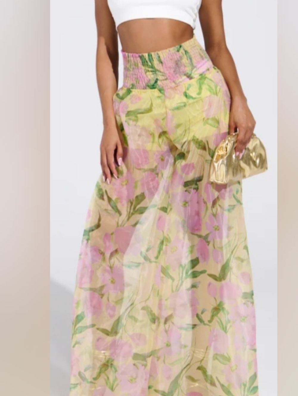 AKIRA Flower Wide Leg Palazzo Pant